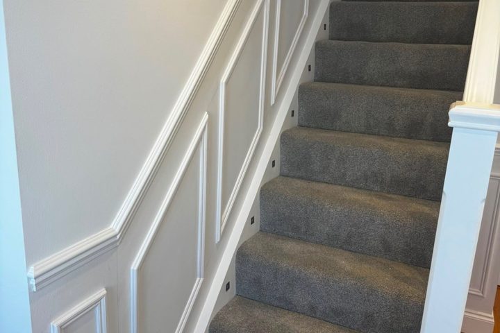 Renovated staircase with new carpet